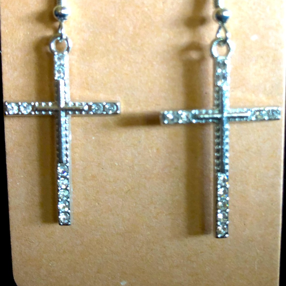Silver Cross Earrings